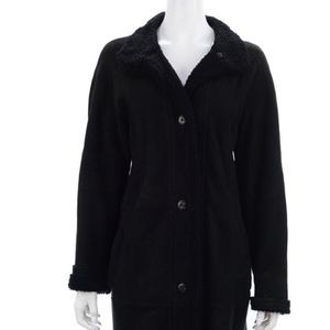 TURKIS TURKU BLACK SHEARLING COAT SIZE L